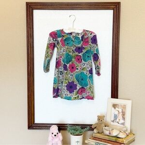 Old Navy EUC 2011 Long Sleeve Bohemian Multicolor Floral Tunic Dress Size 5T